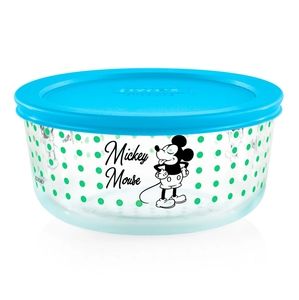 Pyrex Disney Mickey Mouse Green dots blue lid 4 cup bowl